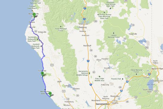 200 Meilen sind wir heute gefahren, eine ganz schöne Strecke