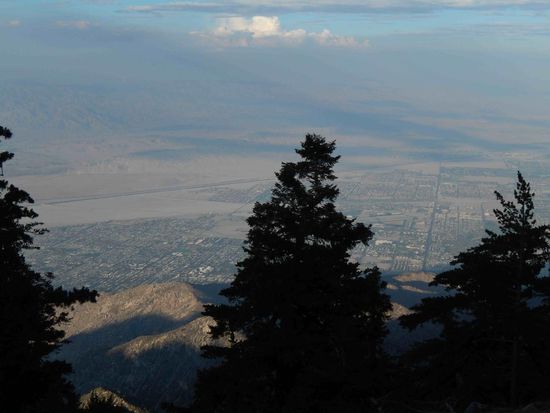 Blick auf Palm Springs - rund 20 Grad Temperaturunterschied