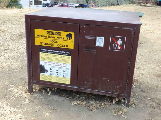 Kein Scherz, es gibt hier wirklich Bären und die erfreuen sich gern an den Abfällen. Daher müssen diese sehr gut verpackt werden.