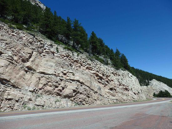 Geologie zum Anfassen: Aufschluss in den Bighorn Mountains