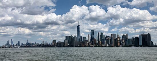 Panorama Manhattan von Ellis Island aus gesehen.
