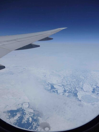 Eisberge aus der Luft sind immer wieder beeindruckend.