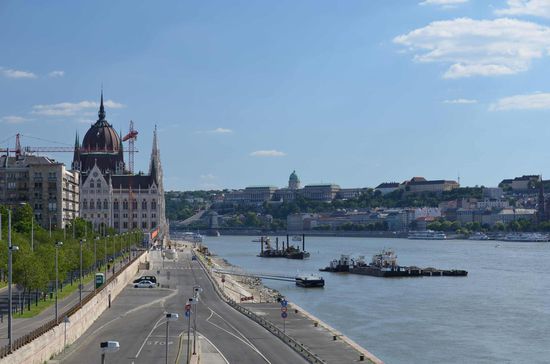 An der schönen blauen Donau. Hier werden die Leute angeschwemmt, die es beim Nabade nicht mehr rausgeschafft haben....
