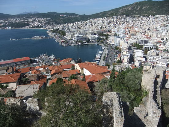 Griechenland - Kavalla - Blick von der Burg auf den Hafen