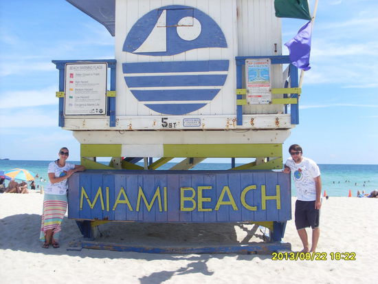Am Strand von South Beach Miami
