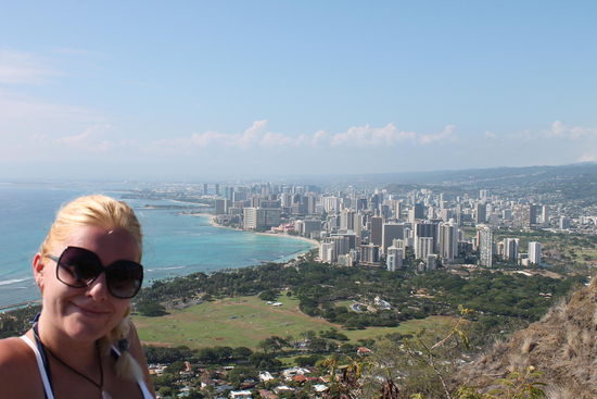 Blick auf Honolulu von Diamond Head