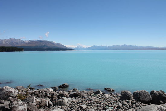 Am Lake Pukaki, Mount Cook im Hintergrund...