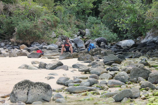 Badestopp während unserer Wanderung 