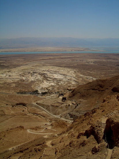 Masada Richtung Totes Meer