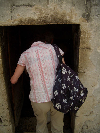 Wir betreten über das Dach, welches von äthiopischen Mönchen bewohnt wird, die Grabeskirche