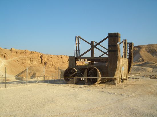 Originalteile eines römischen Katapultes