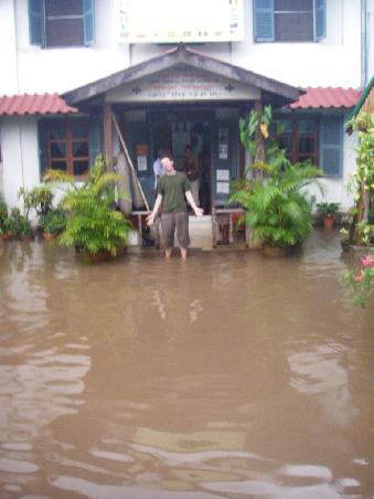 Der Wasserstand unseres Hotels