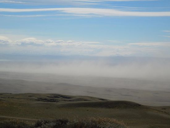 Vom Wind aufgewirbelter Sandstaub