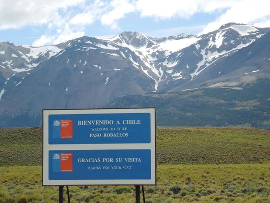 Entlegene Grenze zwischen Argentinien und Chile