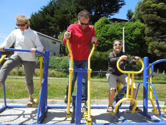 Ein Freiluft-Fitnessparcour kann viel Spass bringen ...