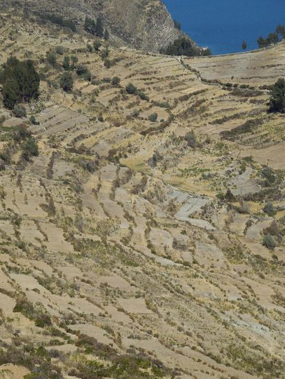 Terassenförmig wird hier noch Getreide angebaut