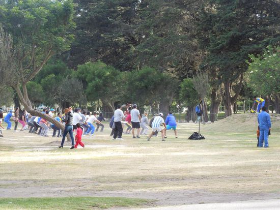 Im Bild rechts der Vorturner ... so sieht Polizeiturnen aus!!!