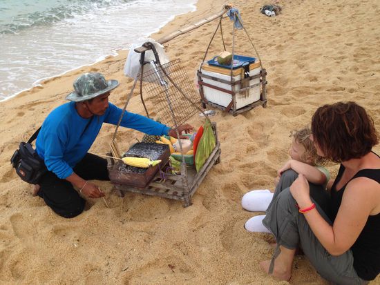 Warten auf den Mais.