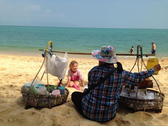 Obst und lecker Hähnchensticks