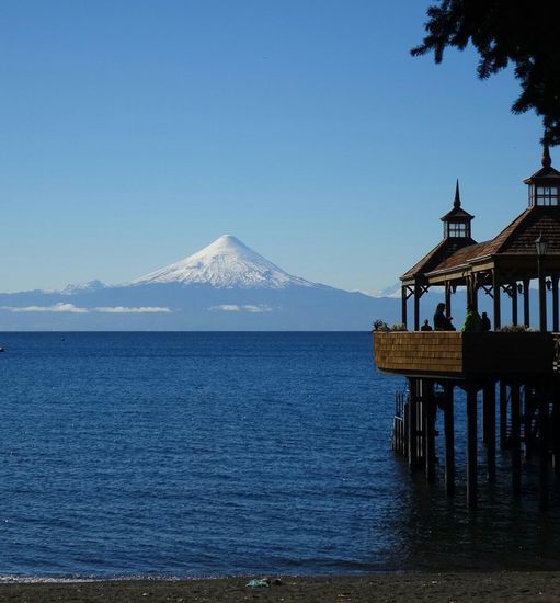 Blick vom Strand auf den Osorno: wunderschön! Ich konnte mich kaum sattsehen an diesem Postkarten-Ausblick.