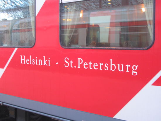 Der Zug brauchte von Helsinki nach St. Petersburg ca. 6 Std.