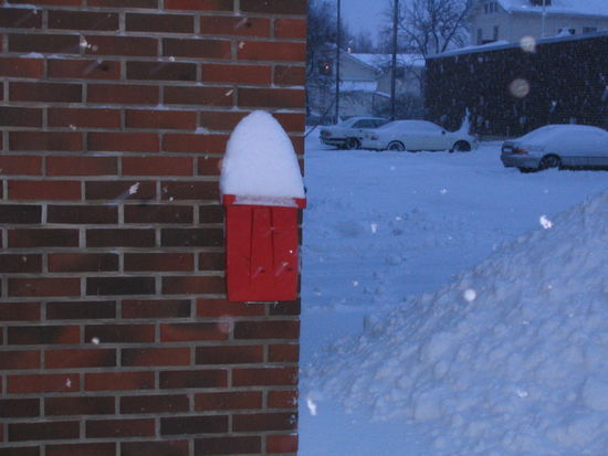 Formschön, wie sich Schnee so anhäufen kann