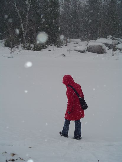 Ich prüfe, ob das Eis auf wirklich dick genug ist...