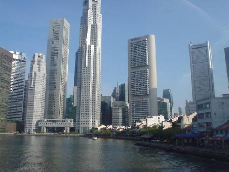 Traumhafte Skyline am "Boat-Quay".