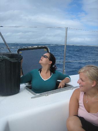 Ein oder Ausstieg in unsere Koje, wenn wir zu faul waren den Weg durchs Boot zu nehmen, was oft vorkam!