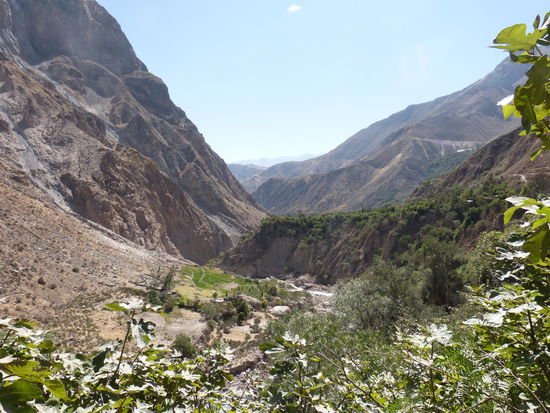 rechts die grüne Seite des Canyons