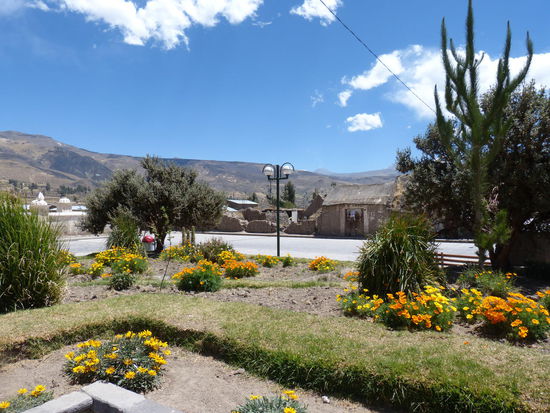 ausgestorbenes Kaff mit schön bepflanztem Main Square
