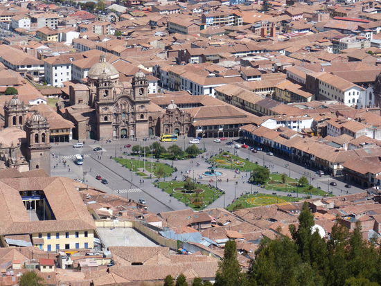 Plaza de Armas in Cusco von oben