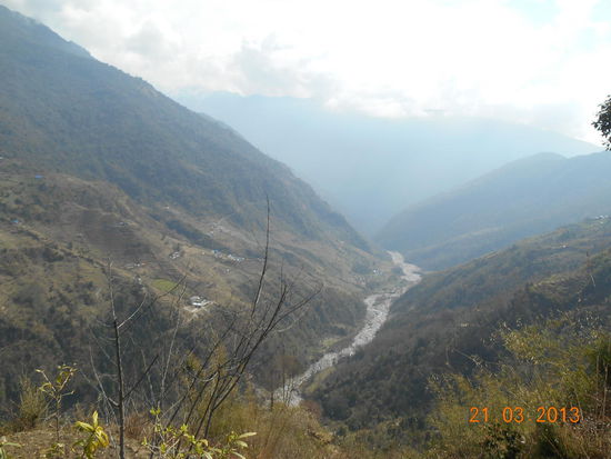 Der Kimrong-Khola-Fluss