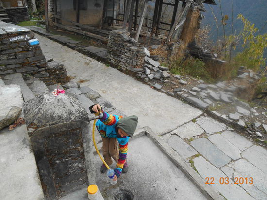 Auffüllen der Wasserflaschen