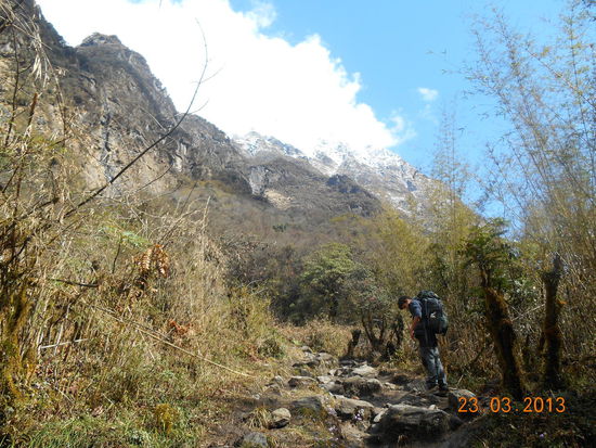 Die hohen Berge im Blick