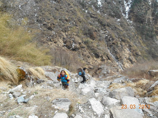 Schöner steiler Aufstieg