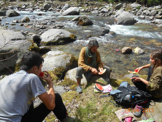 Frische Melone am Fluss, ...