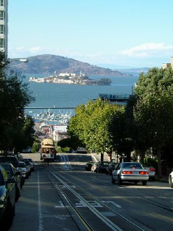Sehr steil, aber netter Blick auf Alcatraz