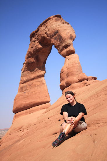 Die Rückseite des Delicate Arch...ohne andere Touris!