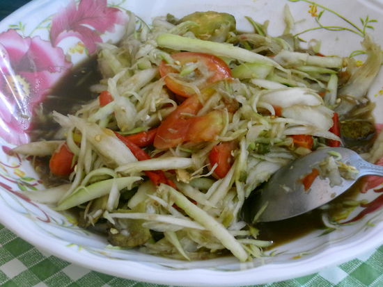 Papayasalat, Som Tam Lao, very spicy.