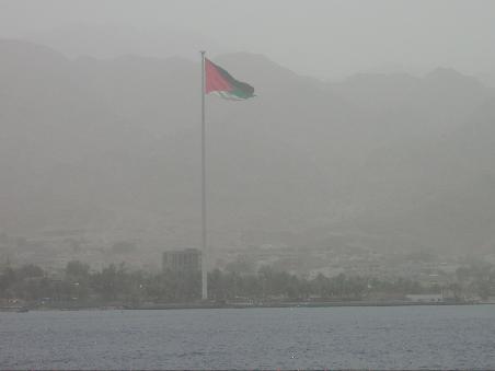 Jordanische Flagge in Aqaba