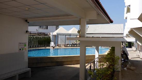 Der Pool sieht nicht so schlecht aus.