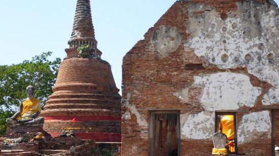 Hier nochmal der Überblick, das letzte Bild zeigt den linken, das vorletzte den im Gebäude befindlichen Buddha.