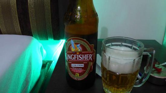 Das Begrüßungsbier, schön gekühlt, da hat es mir noch geschmeckt