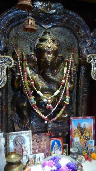 Und der Ganesh ist auch wieder dabei, diesmal in der Lobby des Hotels