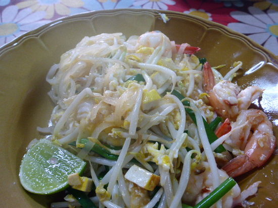 .....sehr leckere Nudeln mit Shrimps