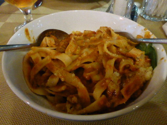 .... und ich Tagliatelle mit Bolognese, sehr lecker....