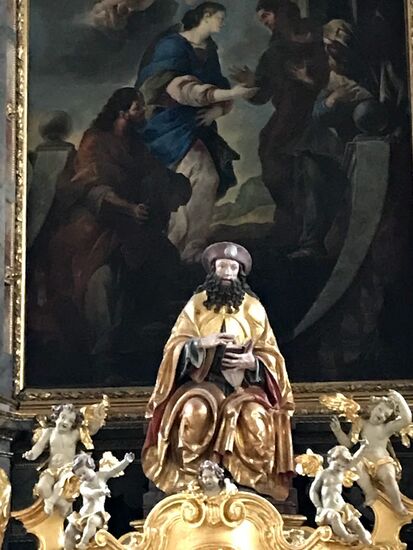 Die Sitzfigur des Jakobus, vermutlich auch dem 15. Jh