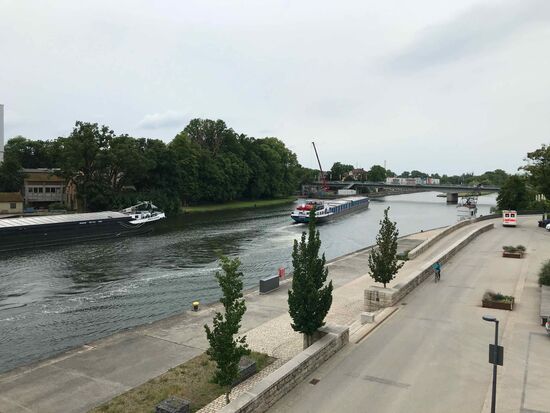 Blick aus dem Zimmer der Jugendherberge.