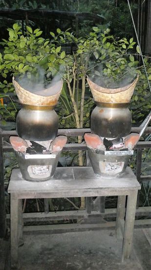 die Reiskocher für den Sticky rice